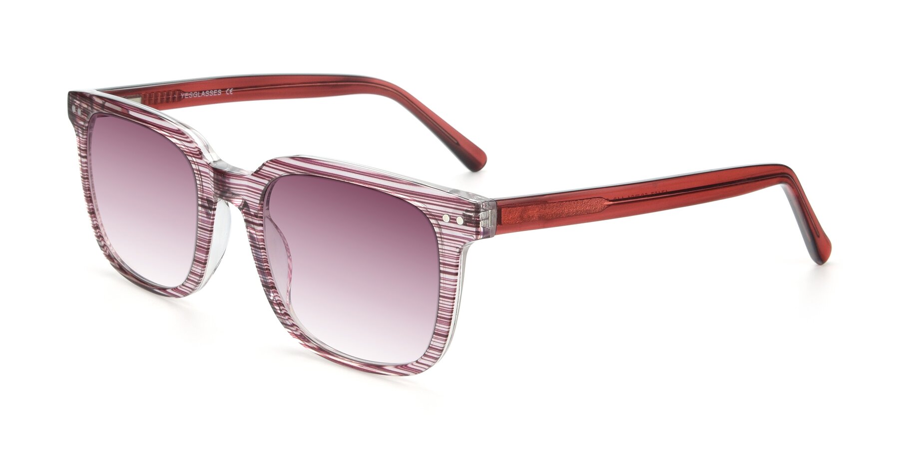 Angle of 17457 in Stripe Purple with Wine Gradient Lenses