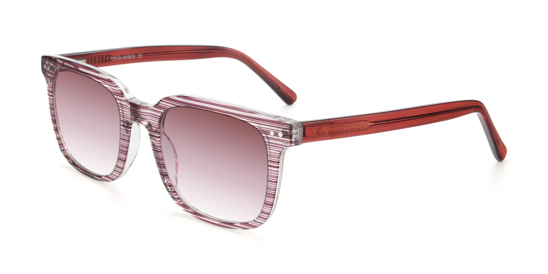 Angle of 17457 in Stripe Purple with Garnet Gradient Lenses