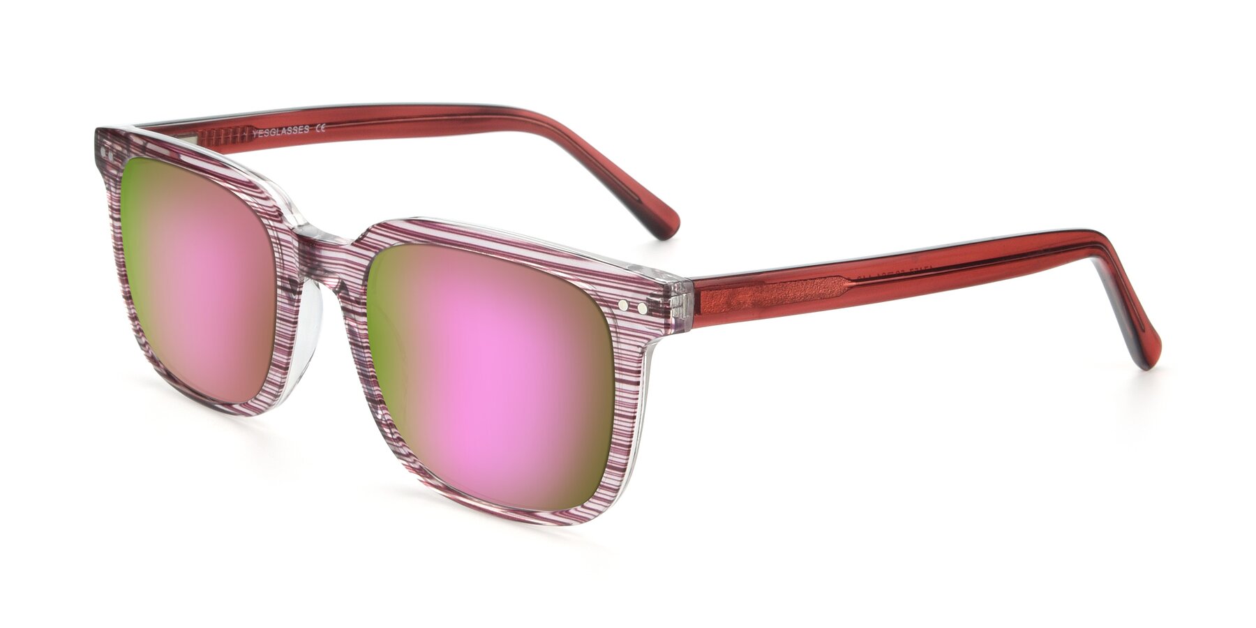 Angle of 17457 in Stripe Purple with Pink Mirrored Lenses