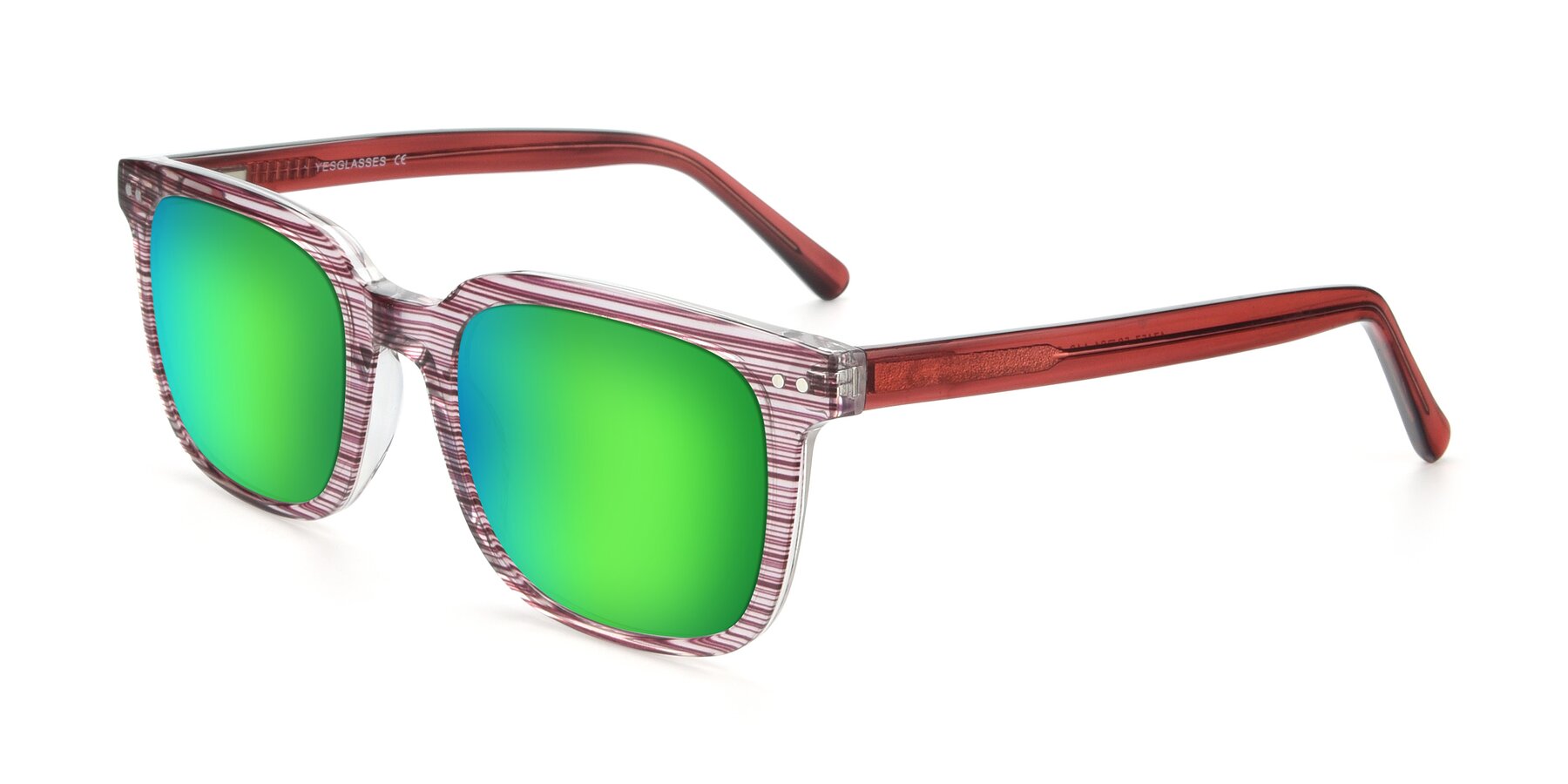 Angle of 17457 in Stripe Purple with Green Mirrored Lenses