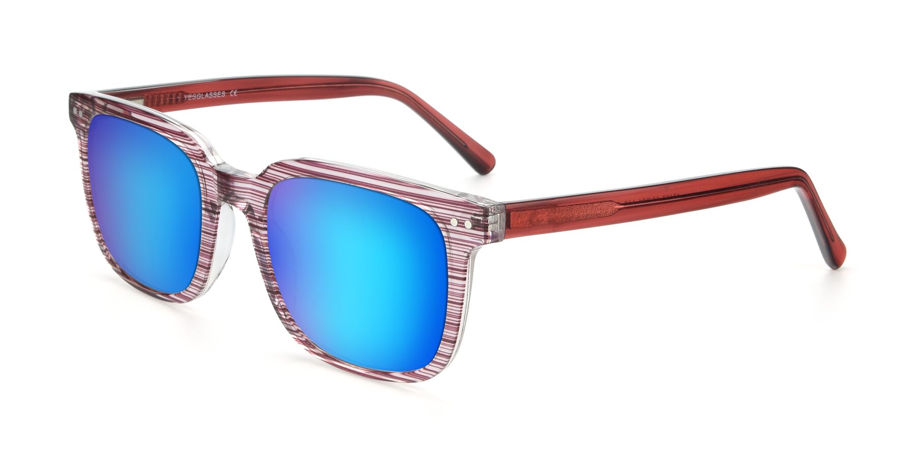 Angle of 17457 in Stripe Purple with Blue Mirrored Lenses