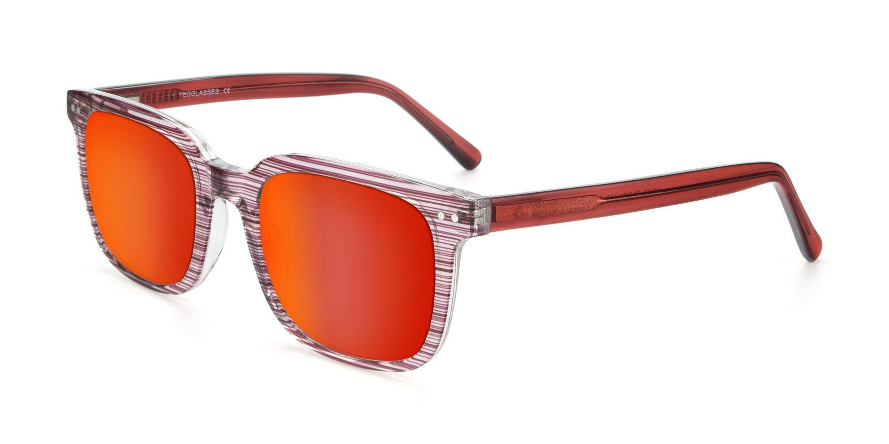 Angle of 17457 in Stripe Purple with Red Gold Mirrored Lenses