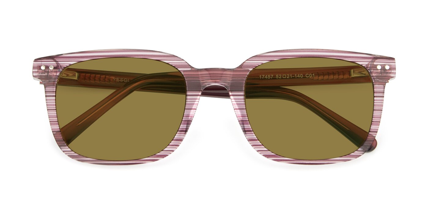 17457 - Stripe Purple Polarized Sunglasses