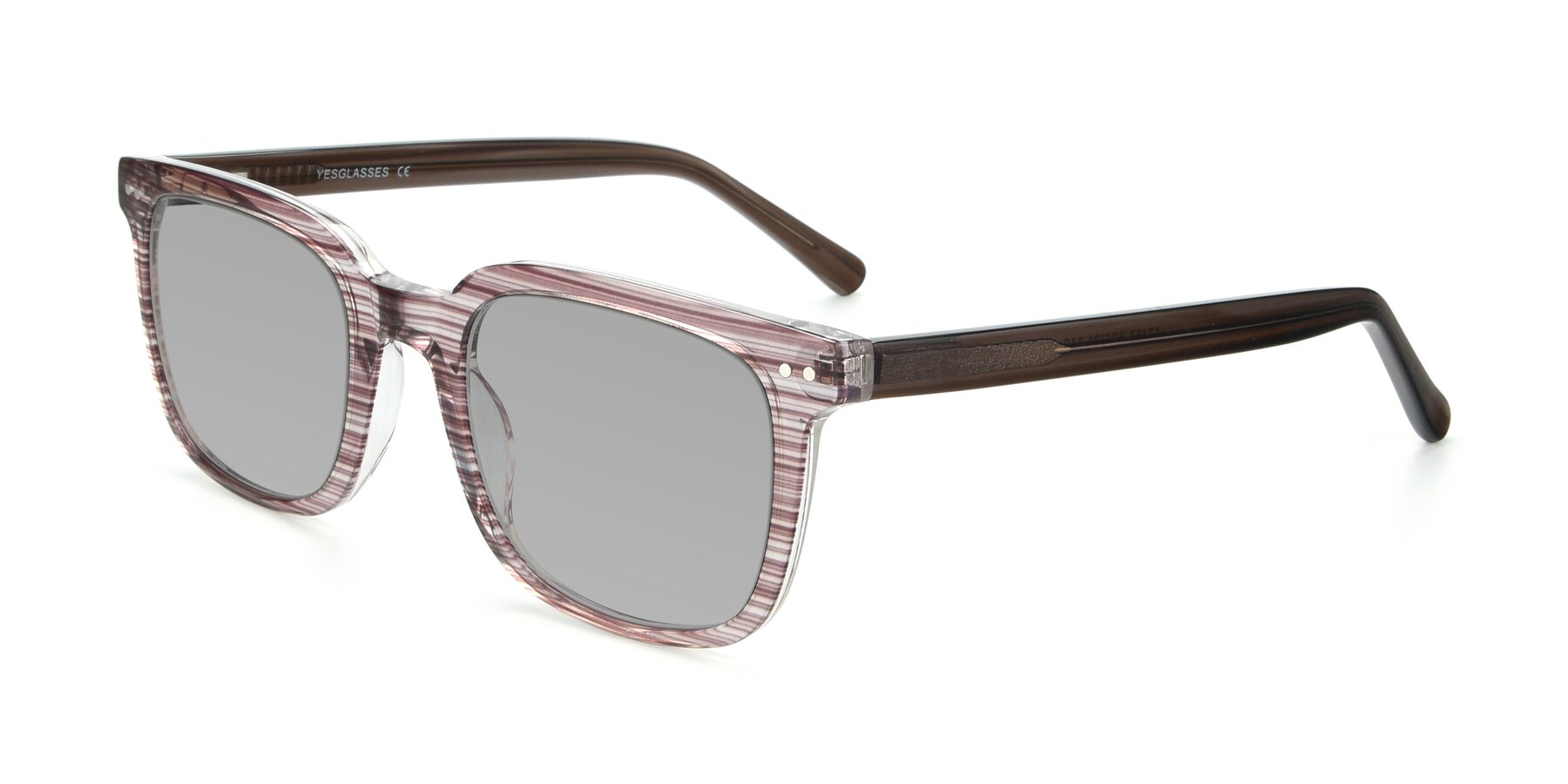 Angle of 17457 in Stripe Brown with Light Gray Tinted Lenses
