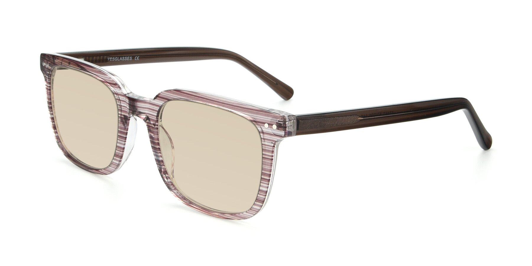 Angle of 17457 in Stripe Brown with Light Brown Tinted Lenses