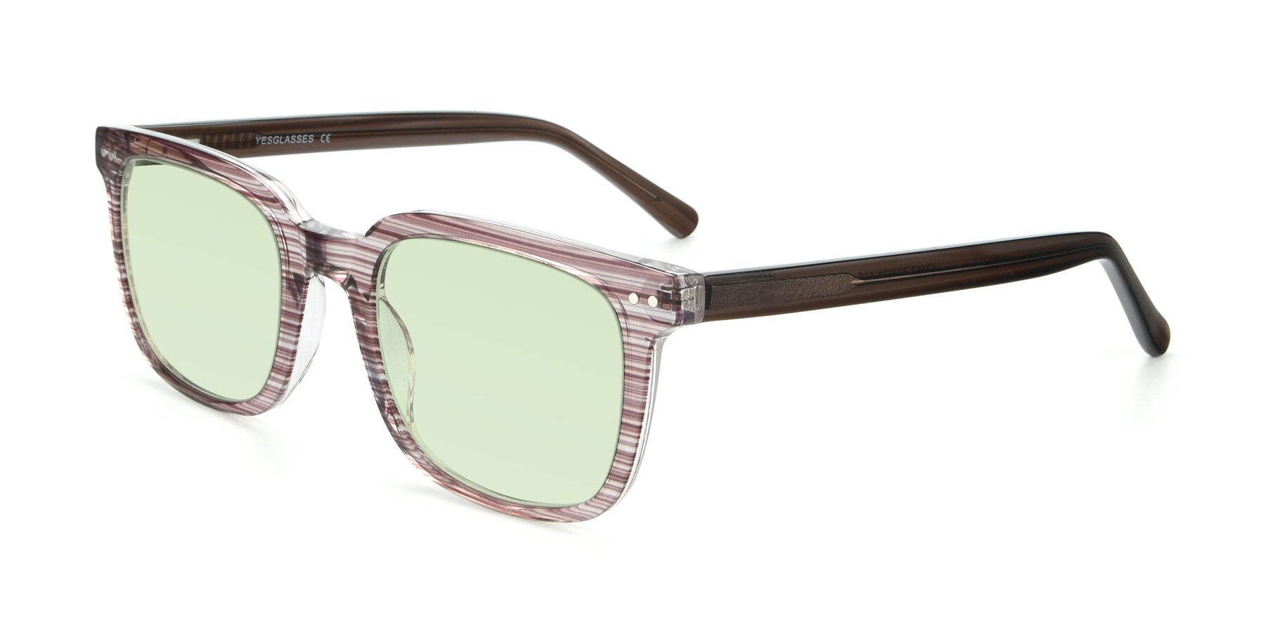 Angle of 17457 in Stripe Brown with Light Green Tinted Lenses