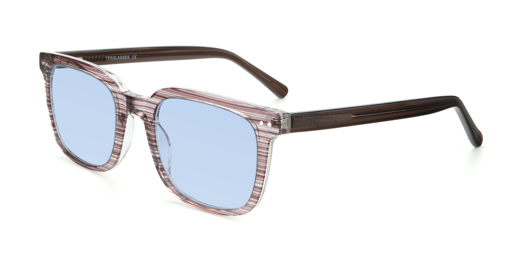 Angle of 17457 in Stripe Brown with Light Blue Tinted Lenses