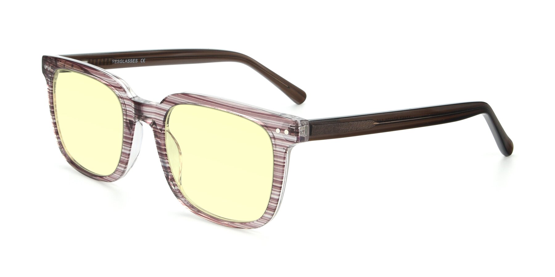 Angle of 17457 in Stripe Brown with Light Yellow Tinted Lenses