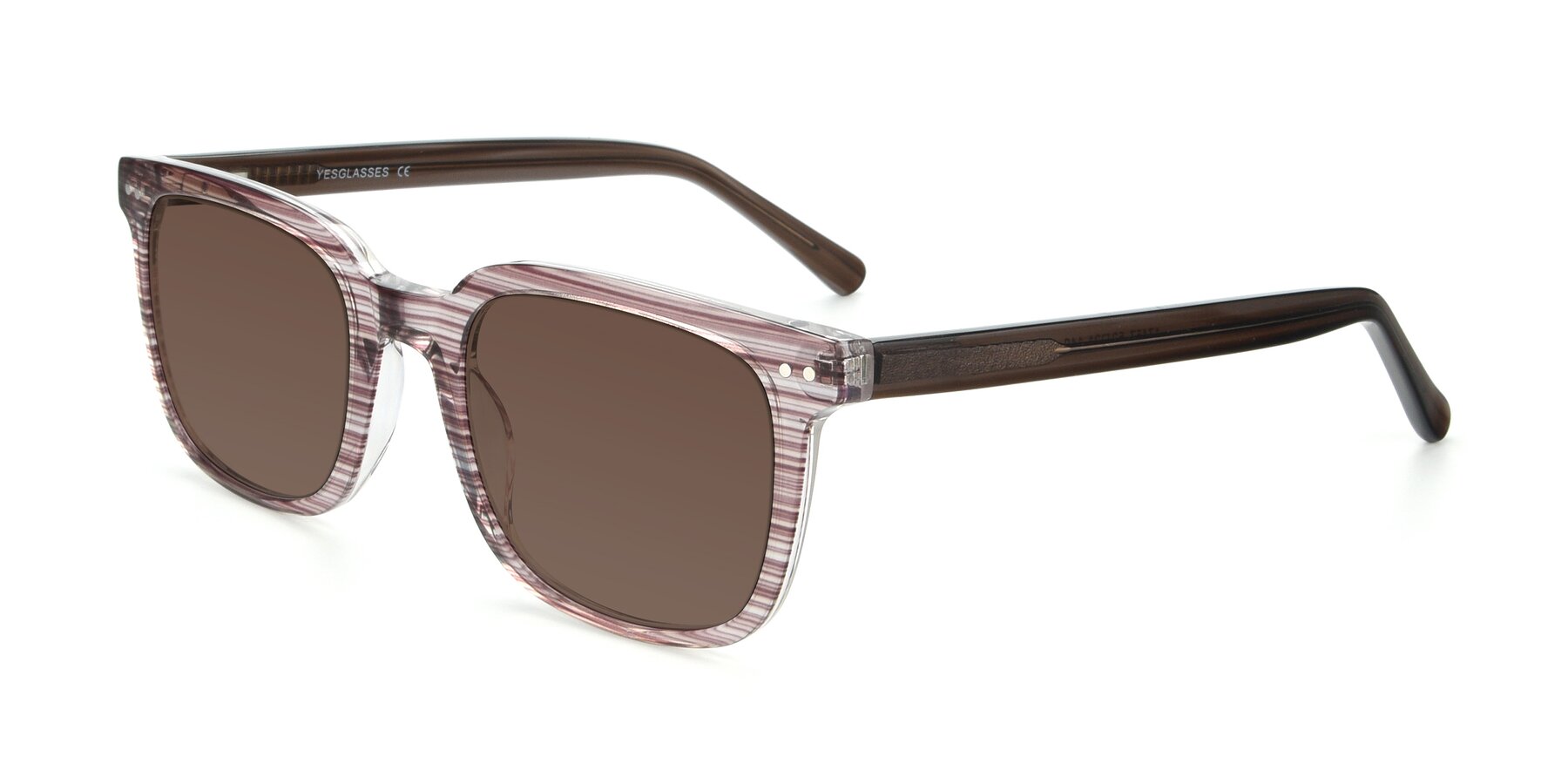 Angle of 17457 in Stripe Brown with Brown Tinted Lenses