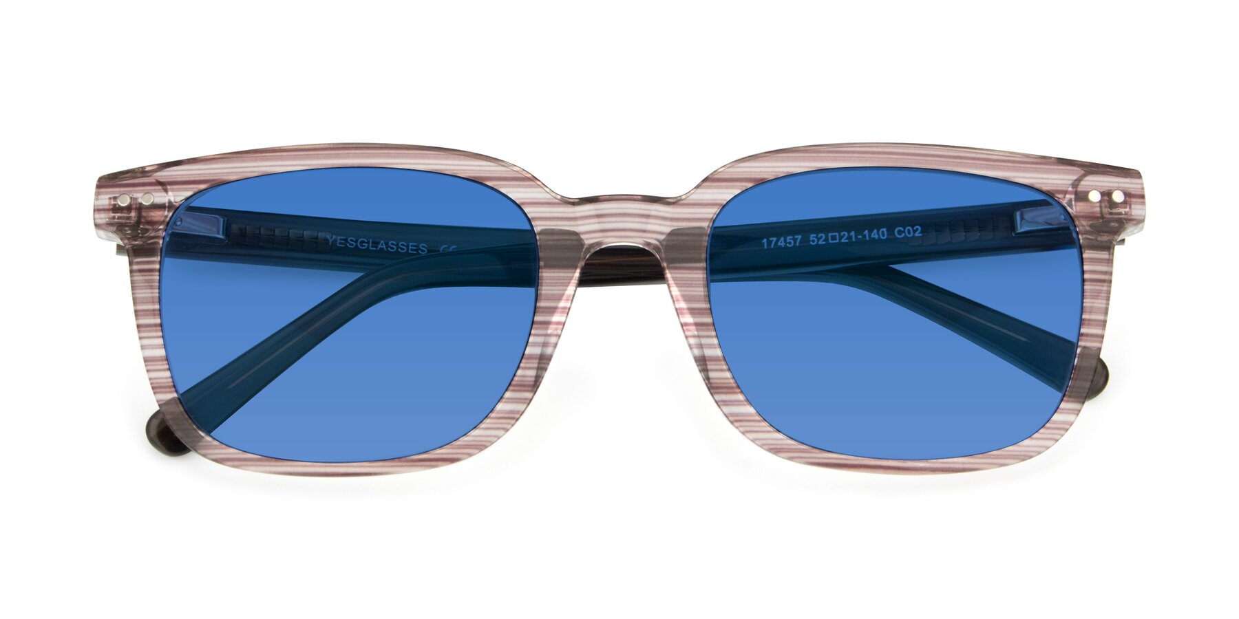 Folded Front of 17457 in Stripe Brown with Blue Tinted Lenses