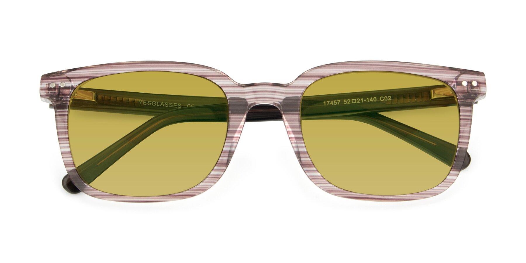 Folded Front of 17457 in Stripe Brown with Champagne Tinted Lenses