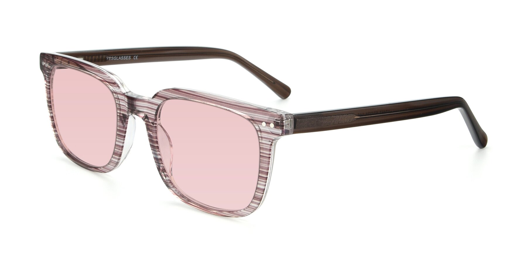 Angle of 17457 in Stripe Brown with Light Garnet Tinted Lenses