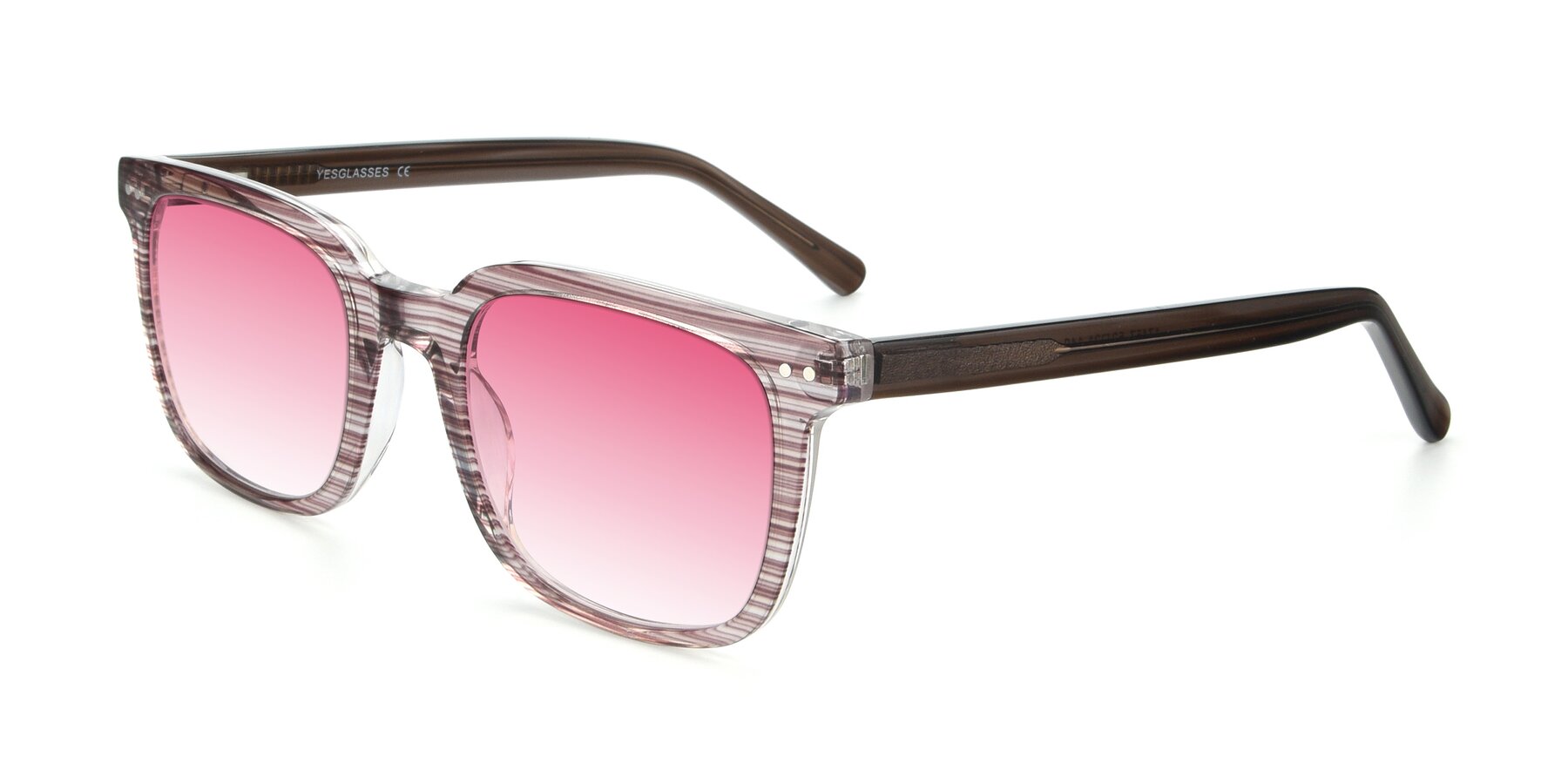 Angle of 17457 in Stripe Brown with Pink Gradient Lenses