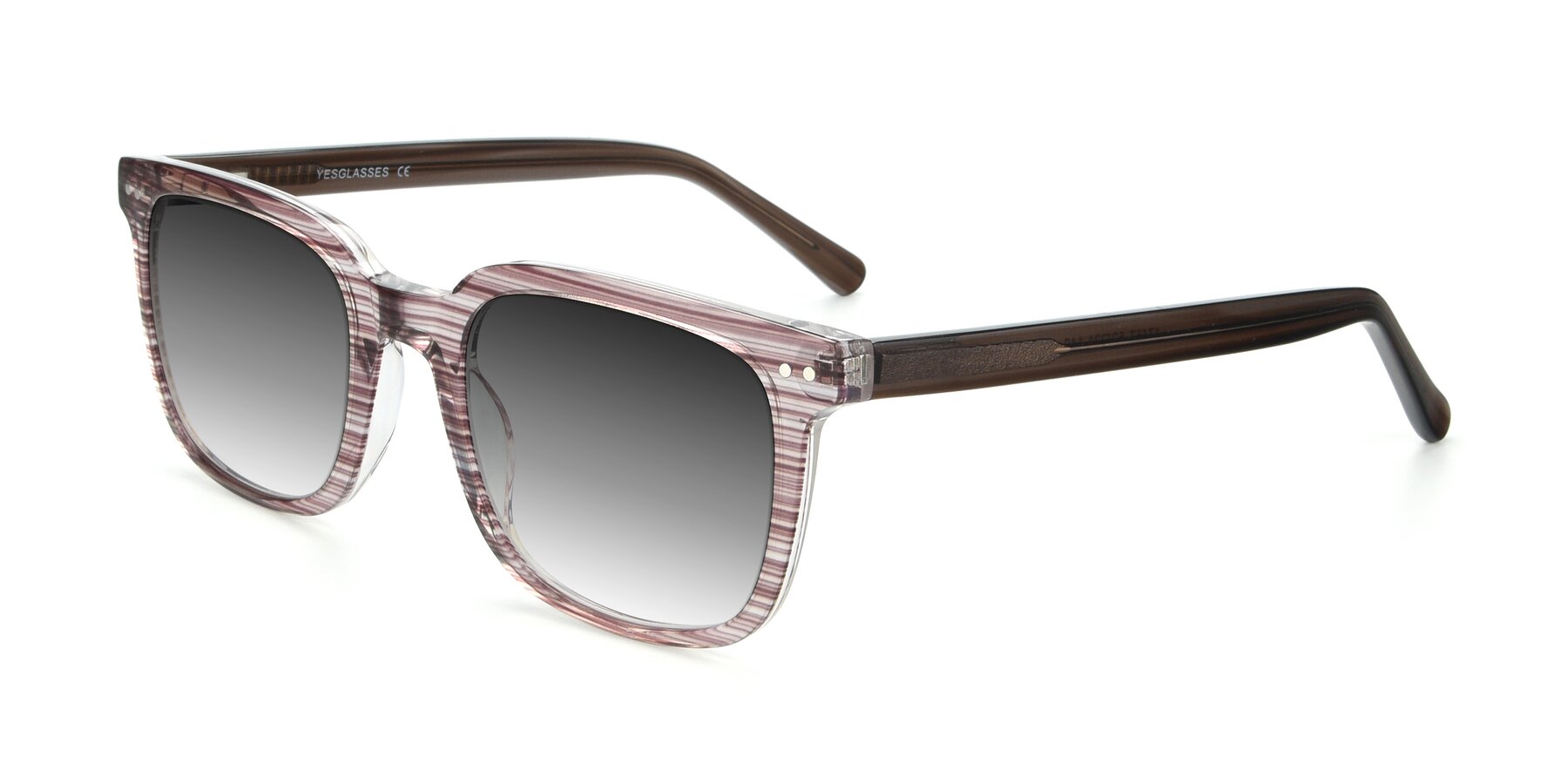 Angle of 17457 in Stripe Brown with Gray Gradient Lenses