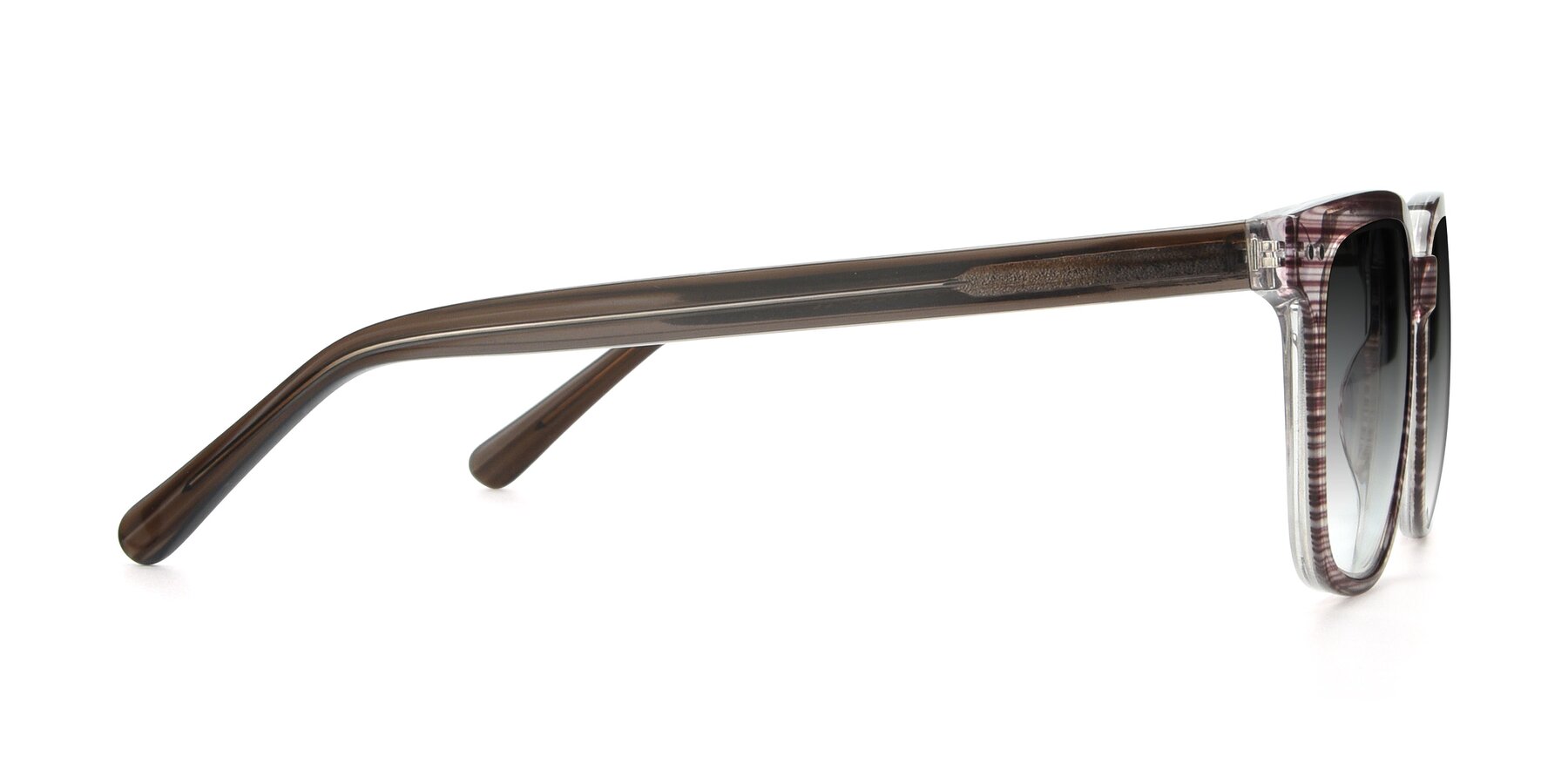 Side of 17457 in Stripe Brown with Gray Gradient Lenses