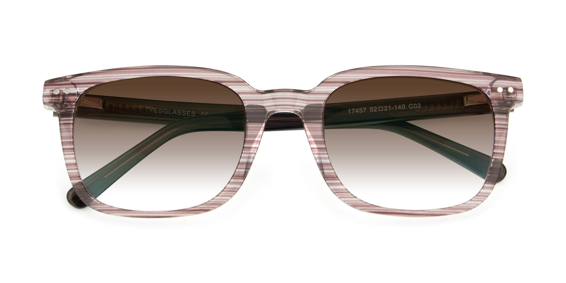 Folded Front of 17457 in Stripe Brown with Brown Gradient Lenses