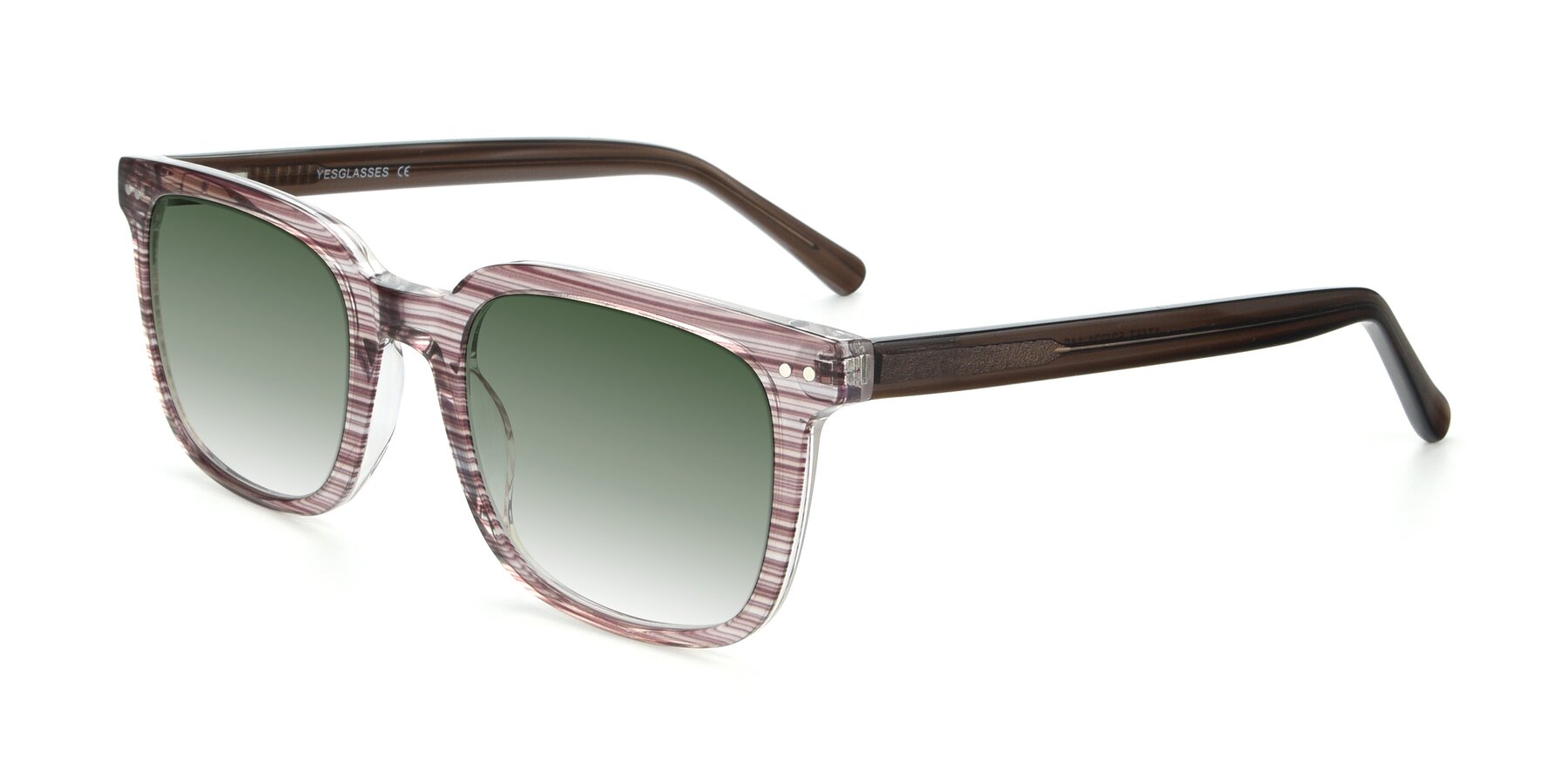 Angle of 17457 in Stripe Brown with Green Gradient Lenses