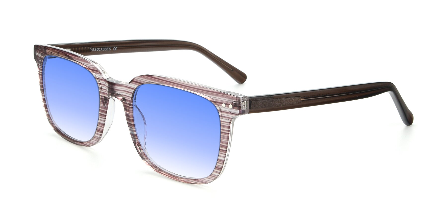 Angle of 17457 in Stripe Brown with Blue Gradient Lenses