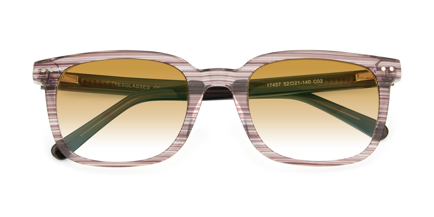 Folded Front of 17457 in Stripe Brown with Champagne Gradient Lenses