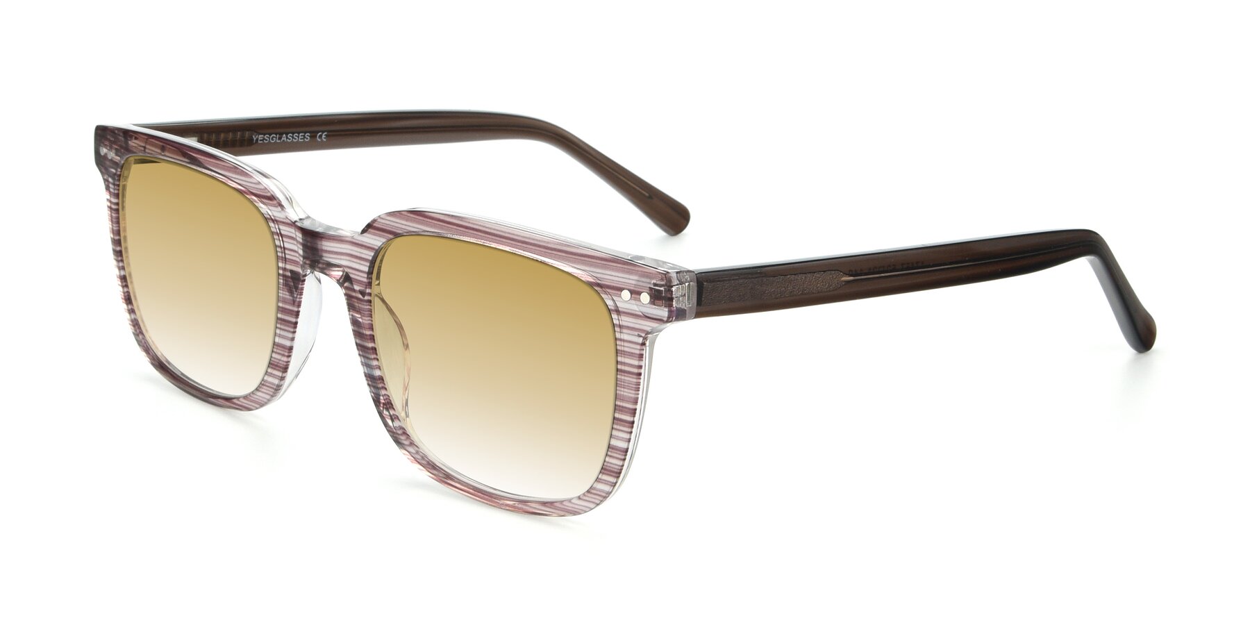 Angle of 17457 in Stripe Brown with Champagne Gradient Lenses