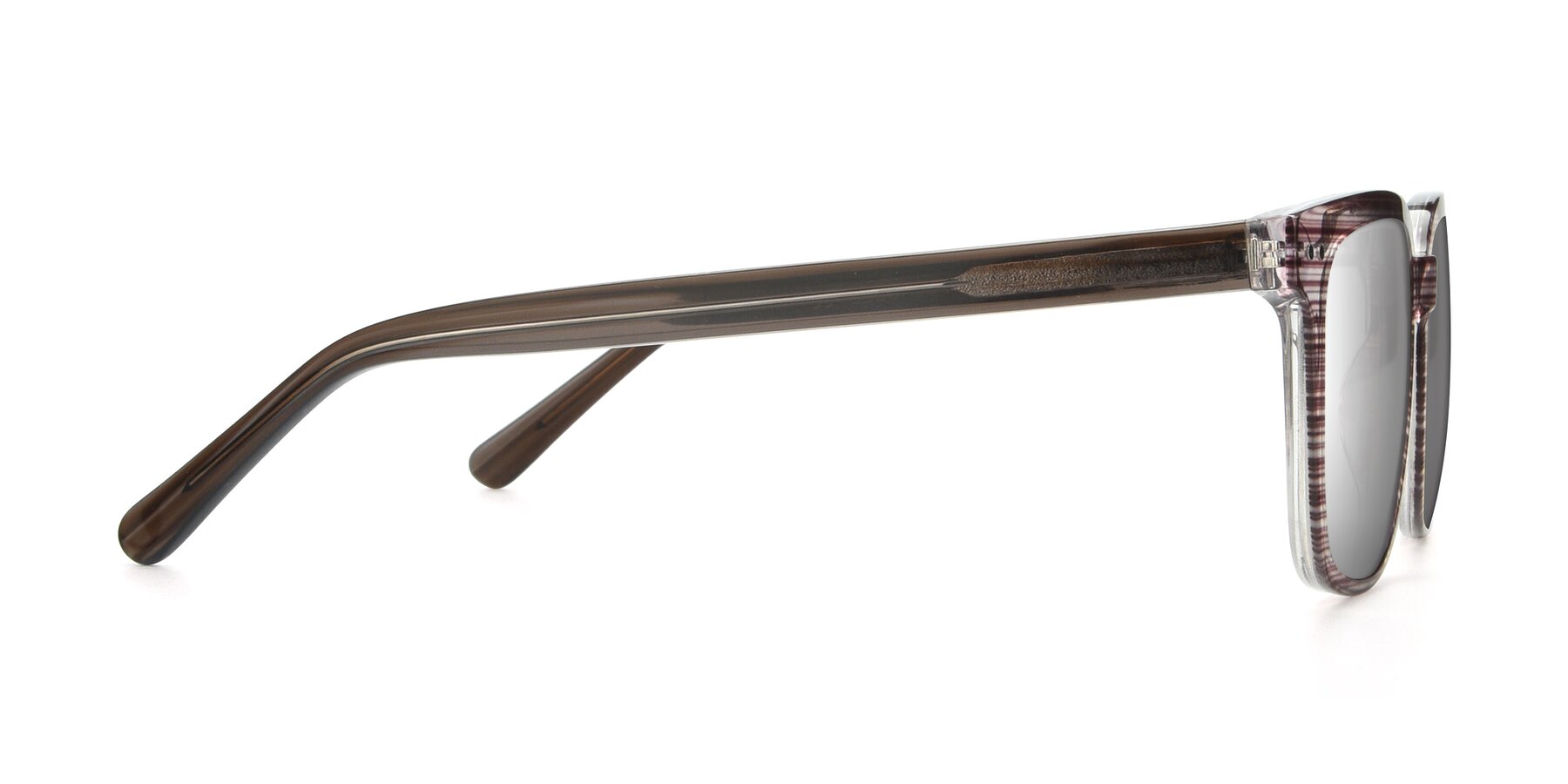 Side of 17457 in Stripe Brown with Silver Mirrored Lenses
