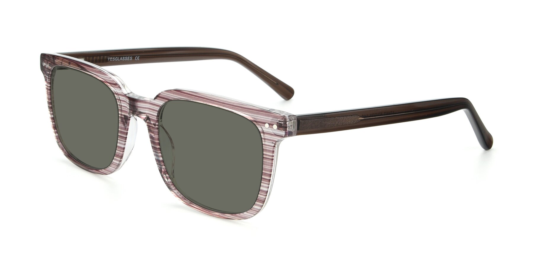Angle of 17457 in Stripe Brown with Gray Polarized Lenses