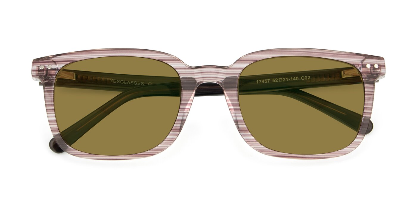 17457 - Stripe Brown Polarized Sunglasses