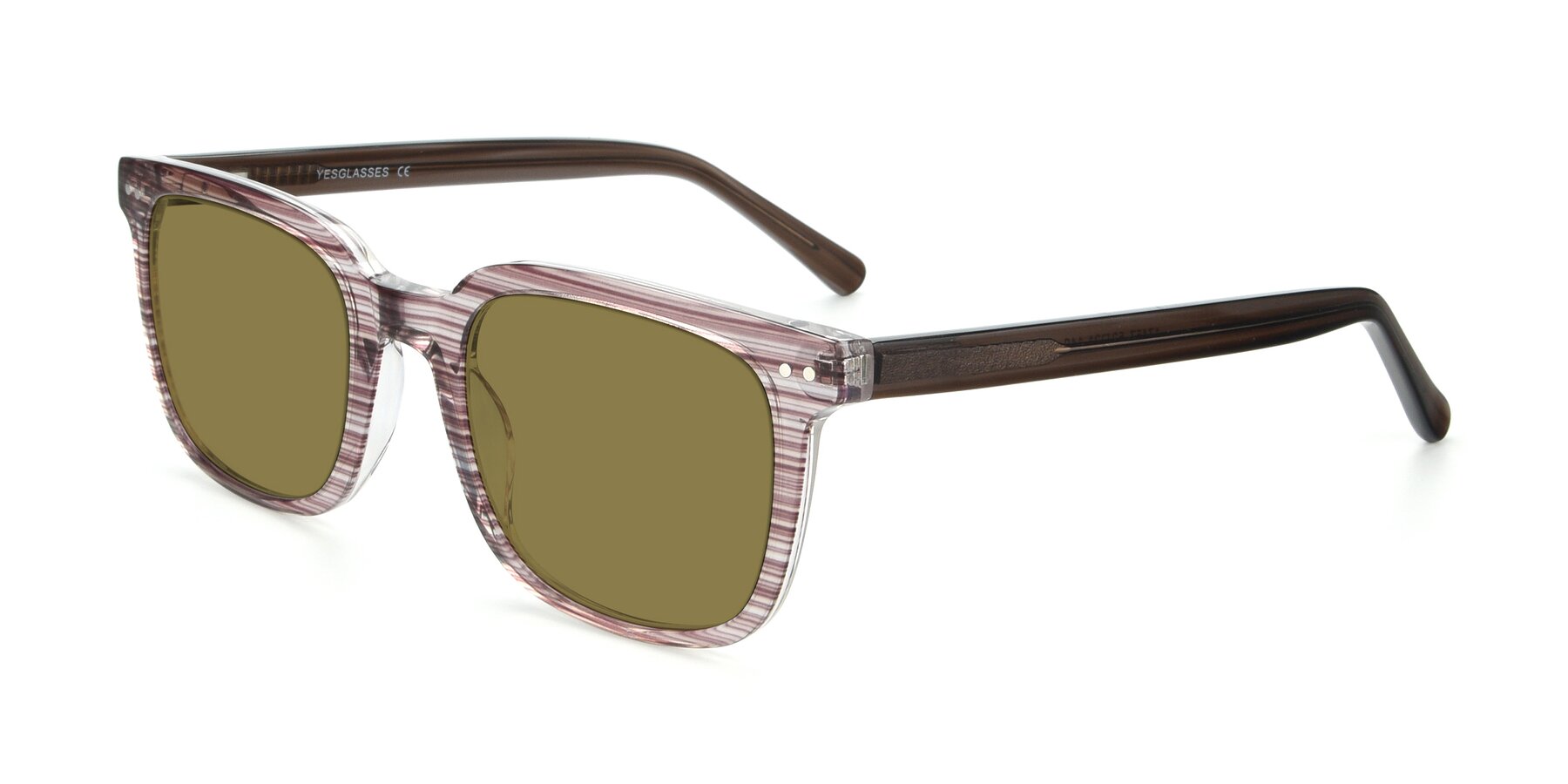 Angle of 17457 in Stripe Brown with Brown Polarized Lenses