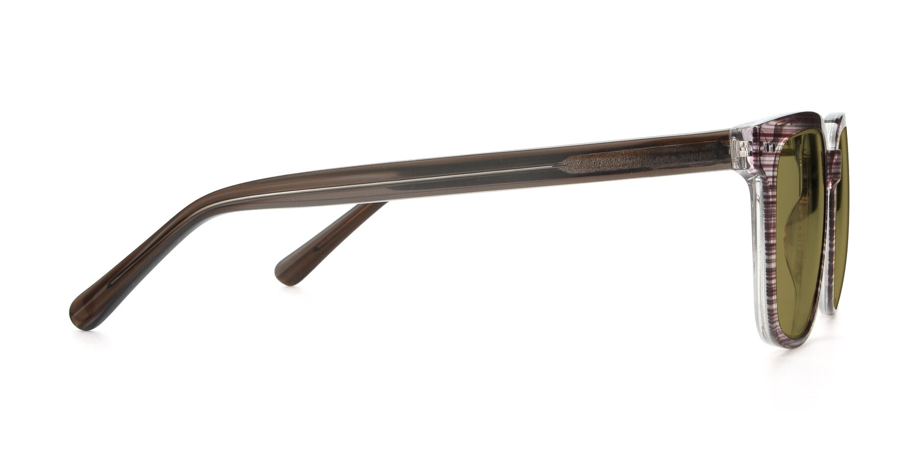 Side of 17457 in Stripe Brown with Brown Polarized Lenses