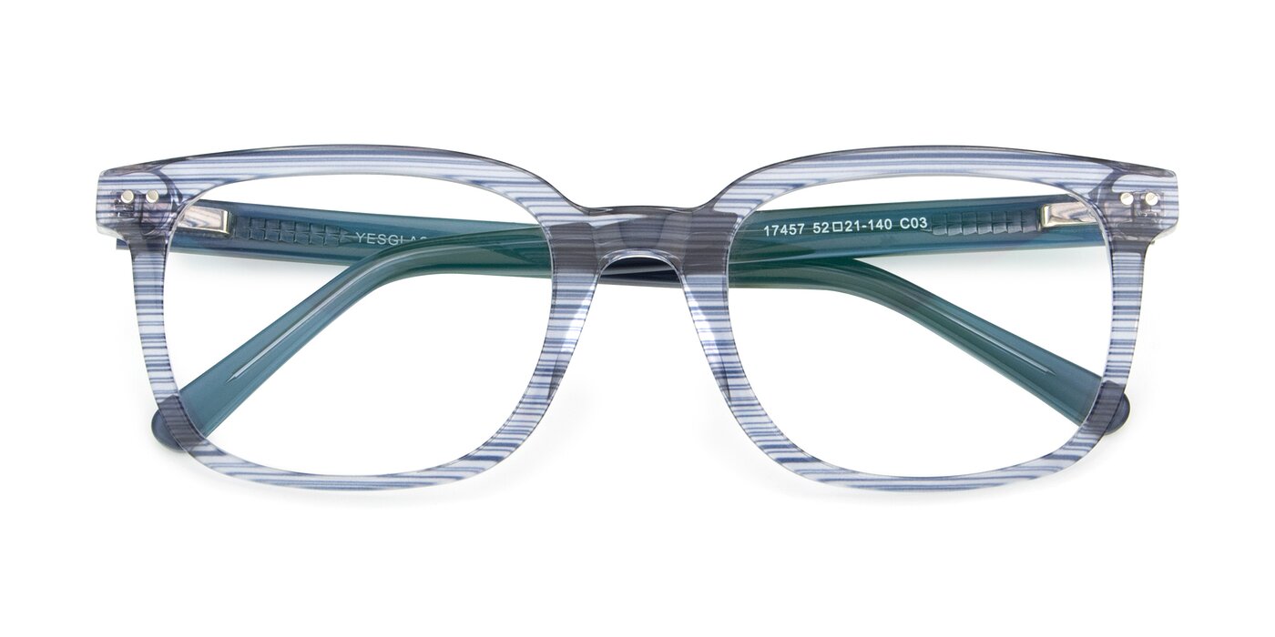 17457 - Stripe Blue Eyeglasses