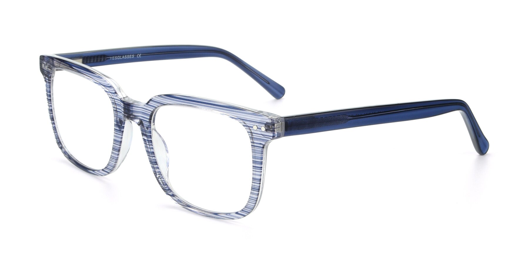 Angle of 17457 in Stripe Blue with Clear Blue Light Blocking Lenses
