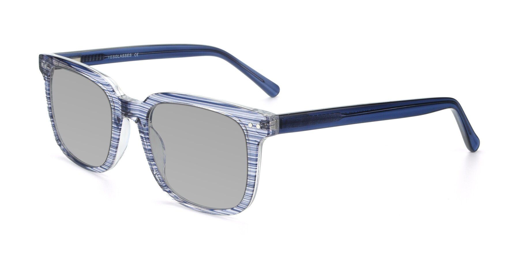 Angle of 17457 in Stripe Blue with Light Gray Tinted Lenses