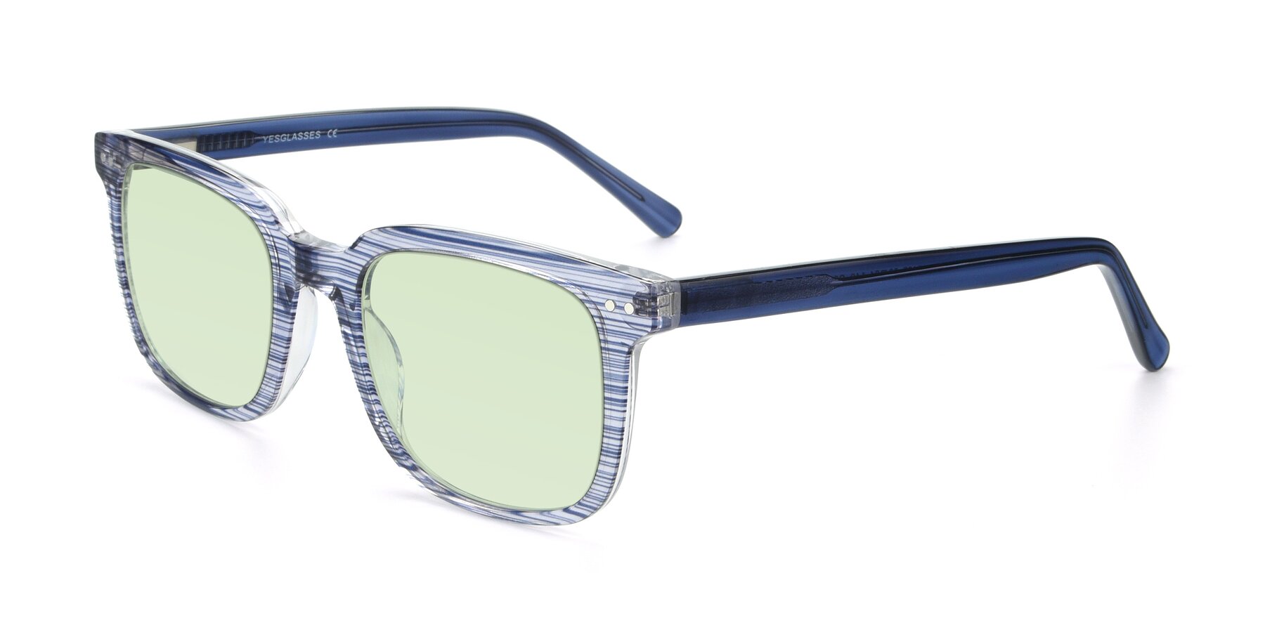 Angle of 17457 in Stripe Blue with Light Green Tinted Lenses
