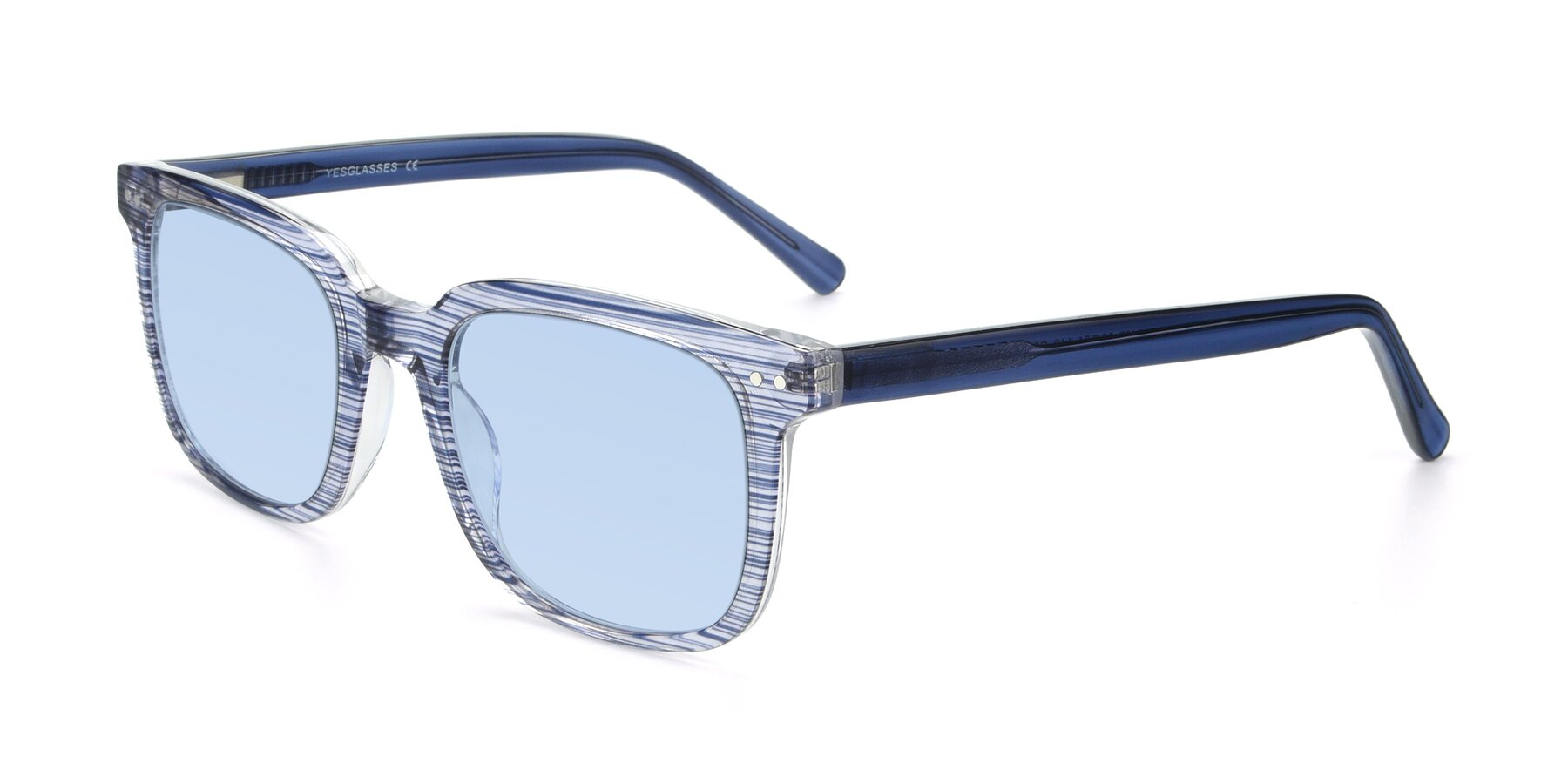 Angle of 17457 in Stripe Blue with Light Blue Tinted Lenses