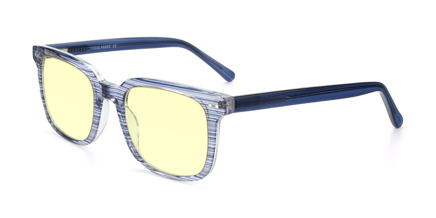 Angle of 17457 in Stripe Blue with Light Yellow Tinted Lenses