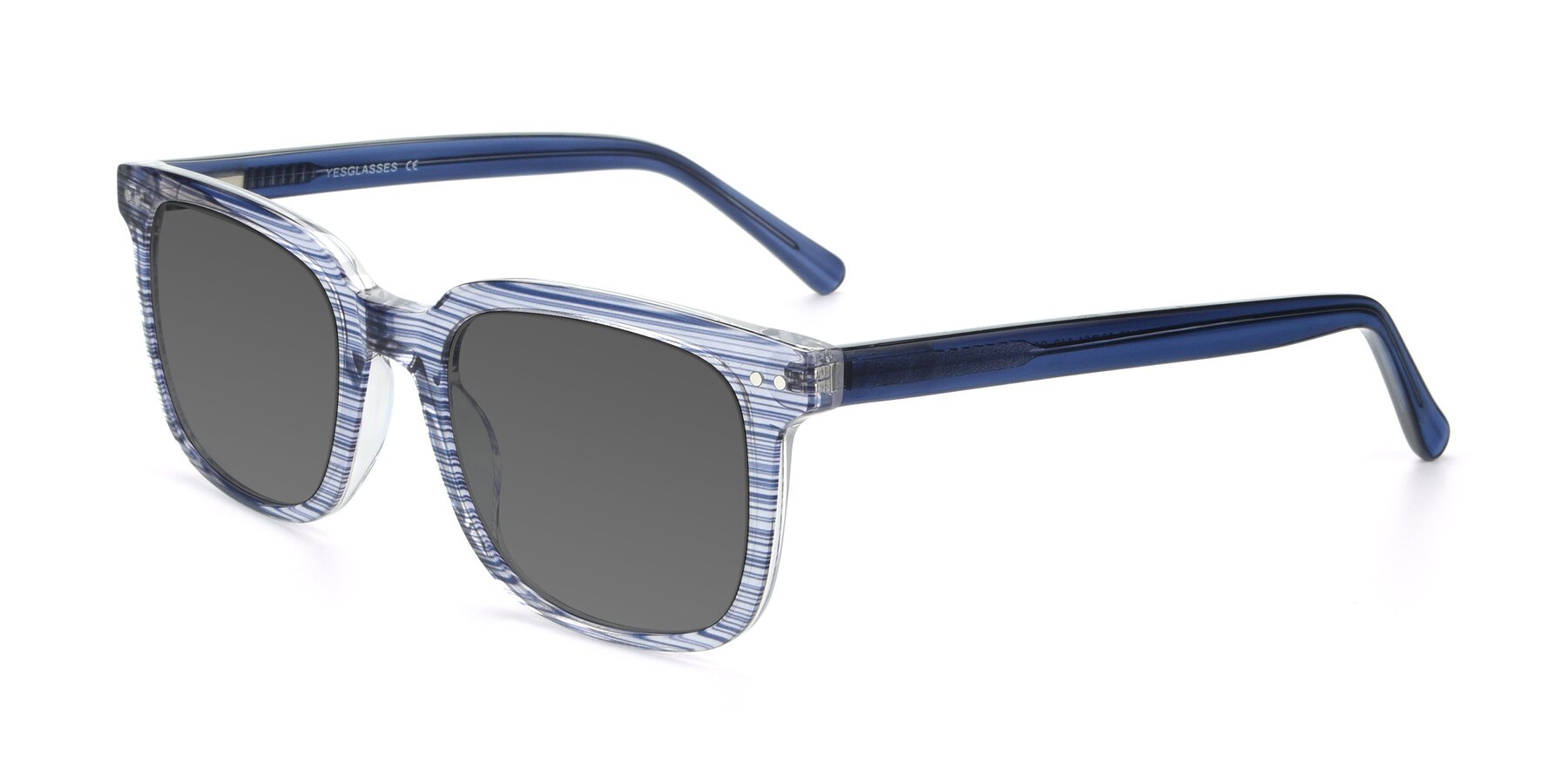 Angle of 17457 in Stripe Blue with Medium Gray Tinted Lenses