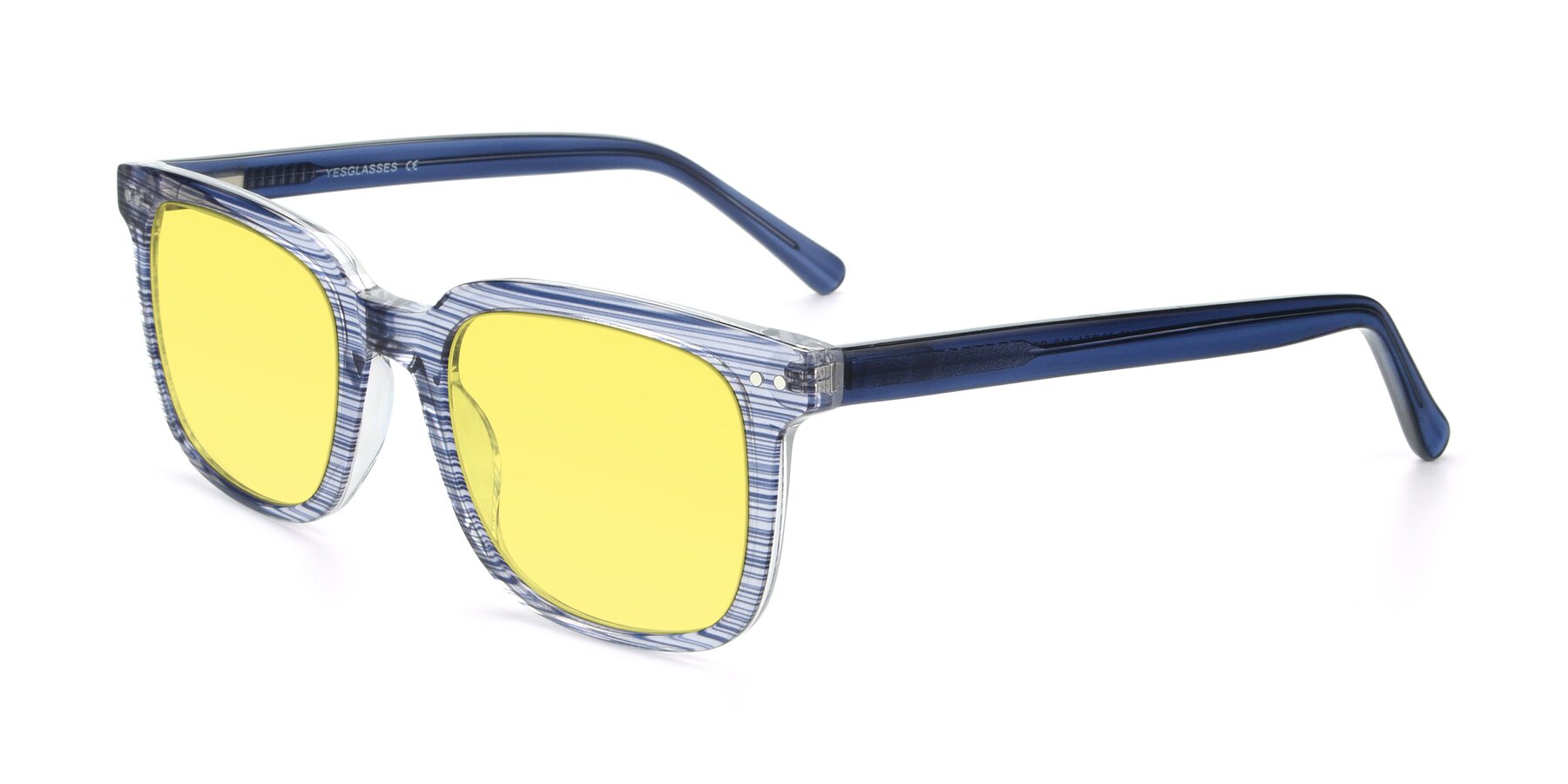 Angle of 17457 in Stripe Blue with Medium Yellow Tinted Lenses