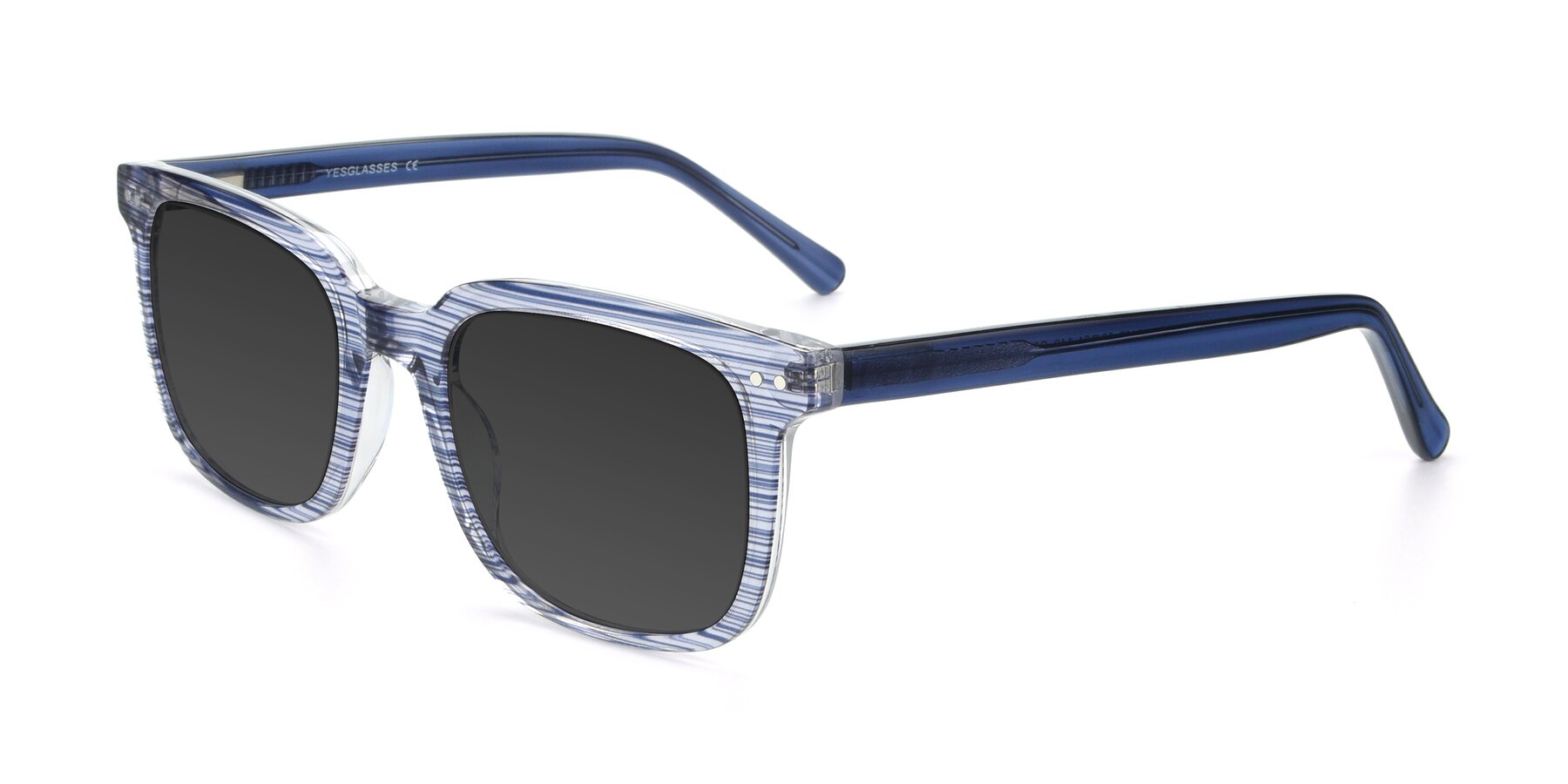 Angle of 17457 in Stripe Blue with Gray Tinted Lenses