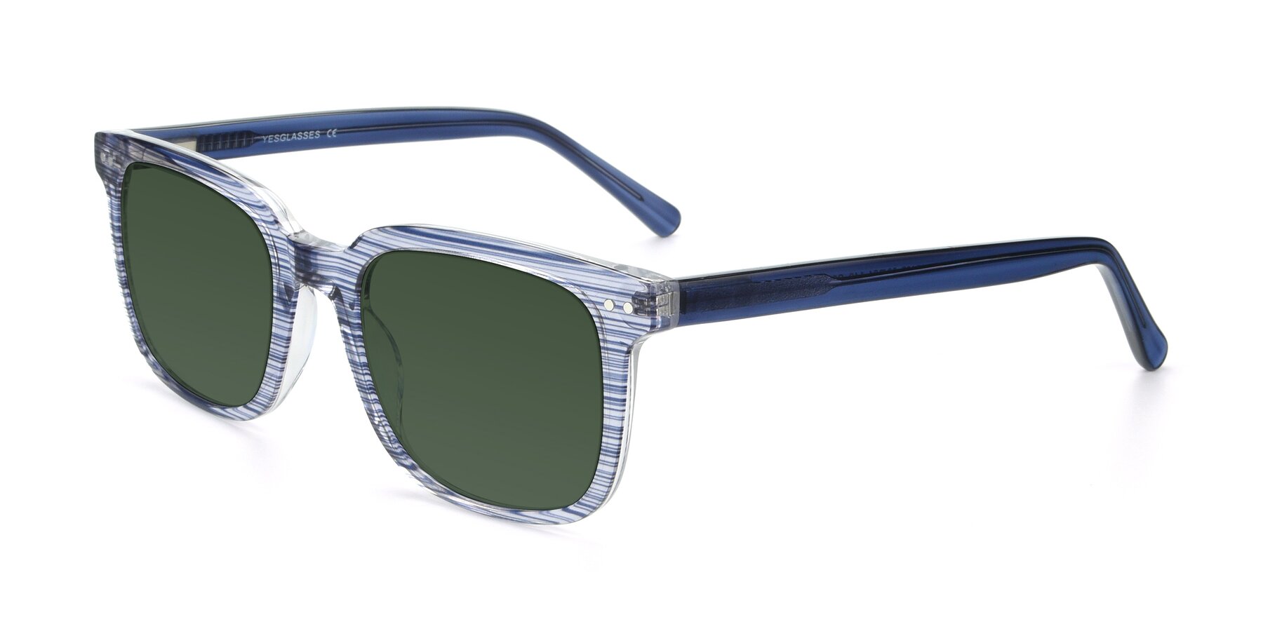 Angle of 17457 in Stripe Blue with Green Tinted Lenses