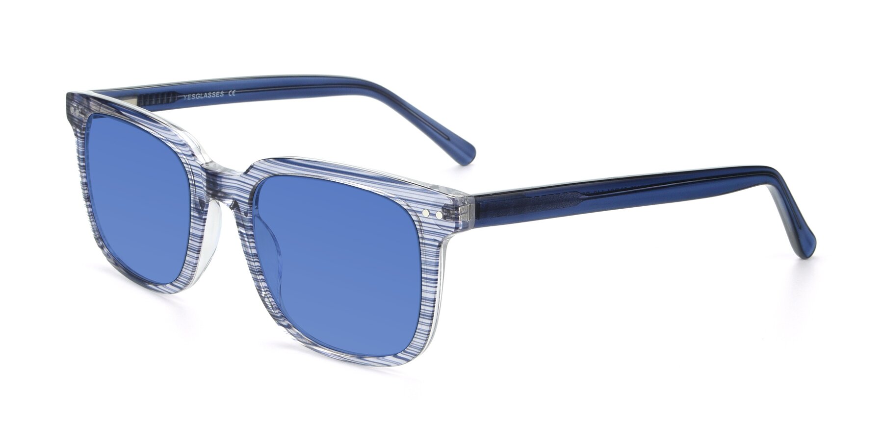 Angle of 17457 in Stripe Blue with Blue Tinted Lenses