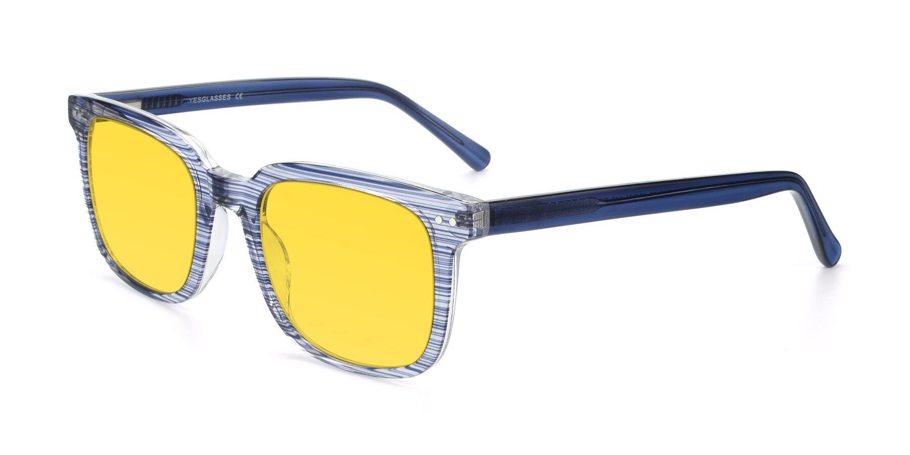 Angle of 17457 in Stripe Blue with Yellow Tinted Lenses