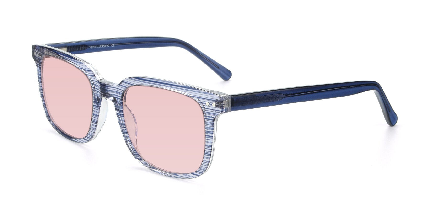 Angle of 17457 in Stripe Blue with Light Garnet Tinted Lenses