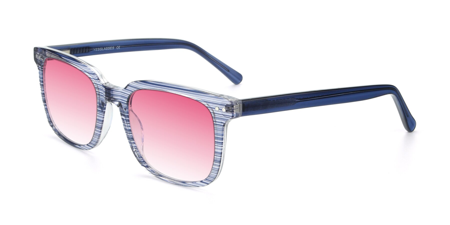 Angle of 17457 in Stripe Blue with Pink Gradient Lenses