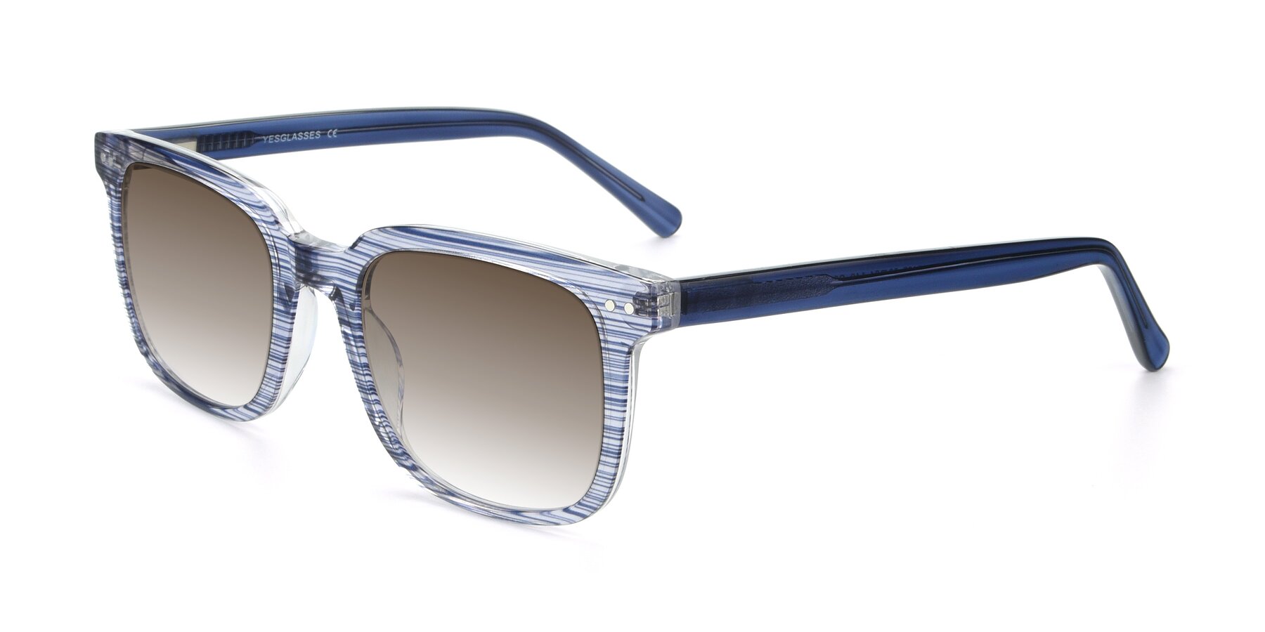 Angle of 17457 in Stripe Blue with Brown Gradient Lenses