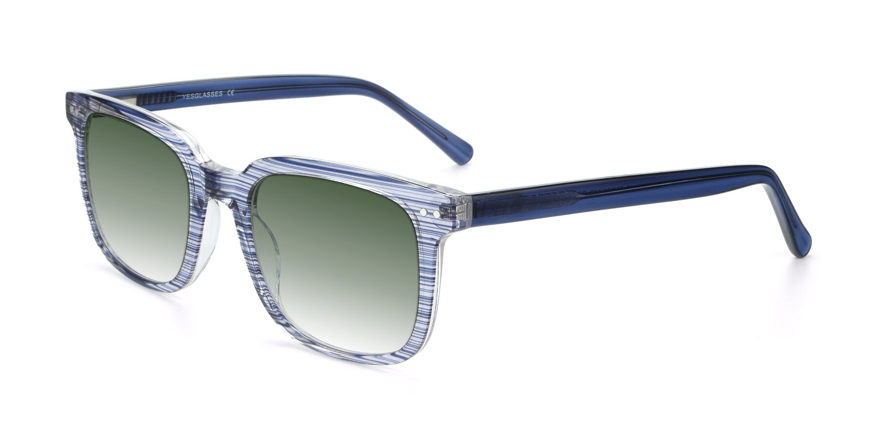 Angle of 17457 in Stripe Blue with Green Gradient Lenses