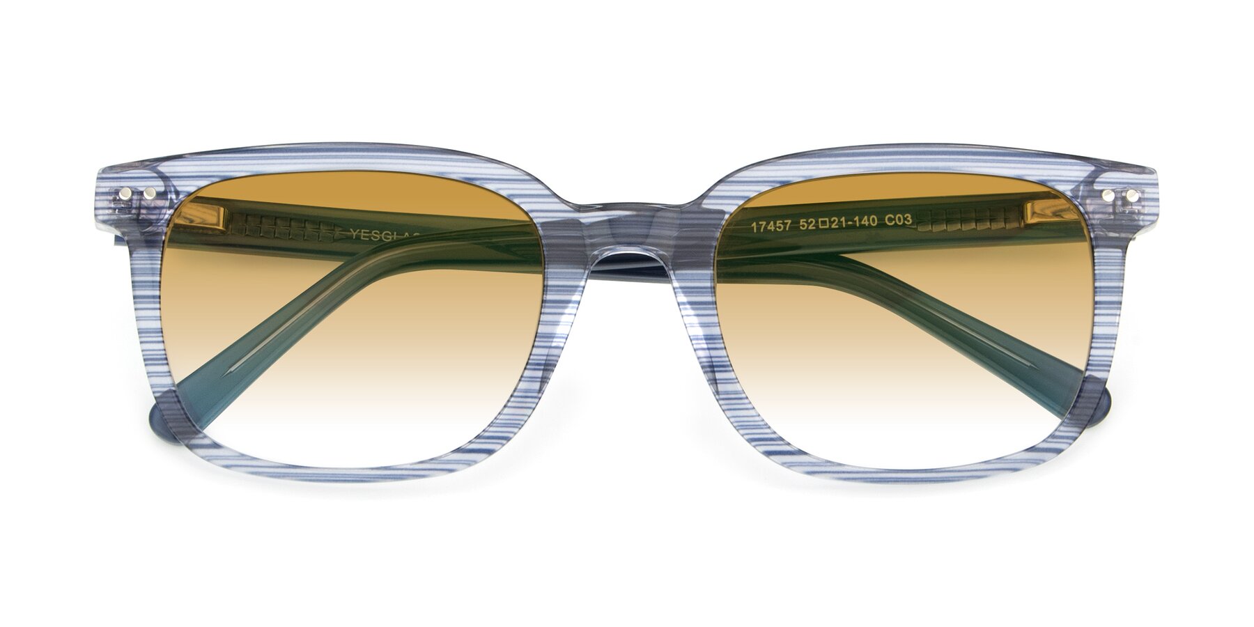 Folded Front of 17457 in Stripe Blue with Champagne Gradient Lenses