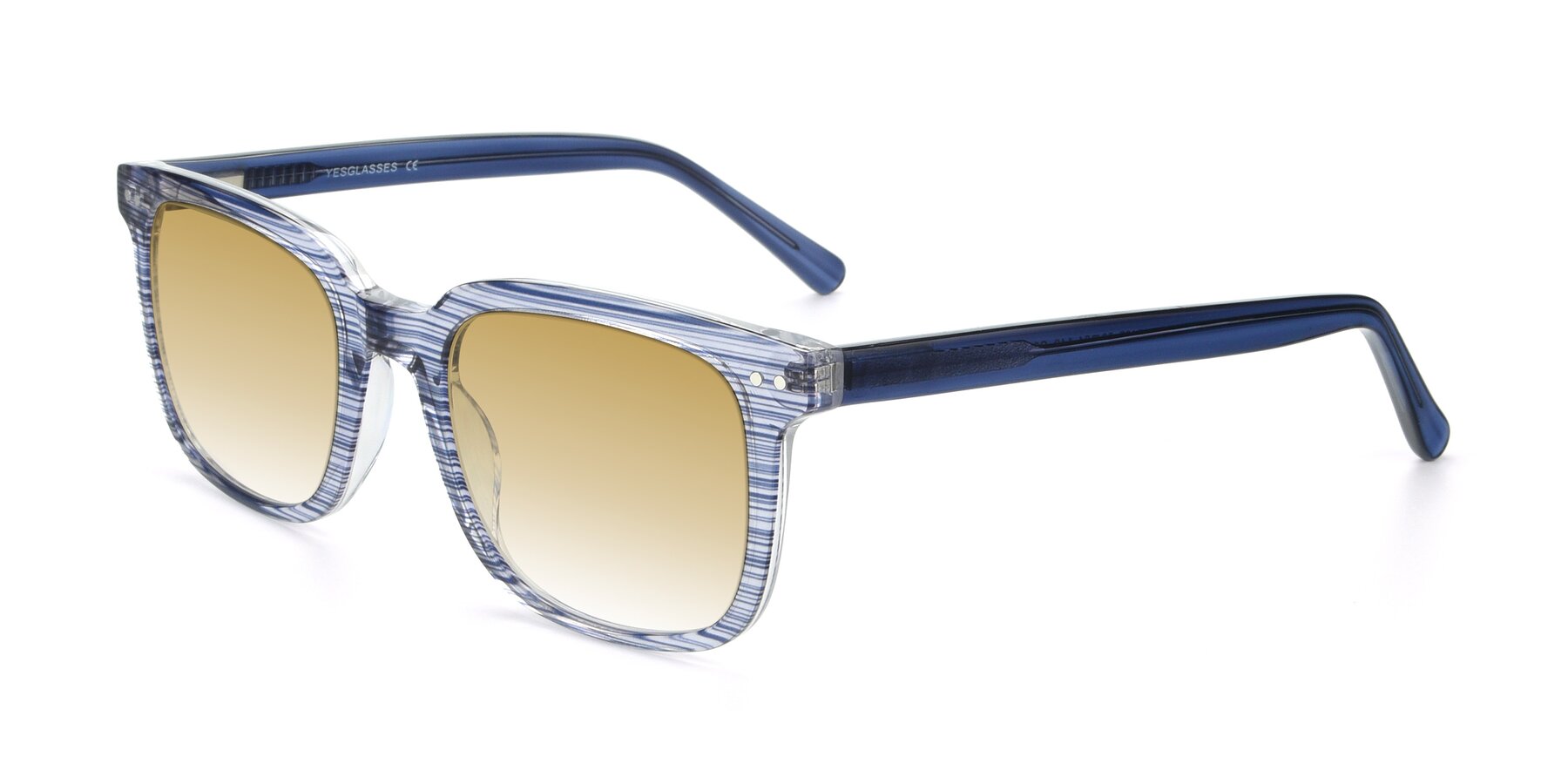 Angle of 17457 in Stripe Blue with Champagne Gradient Lenses