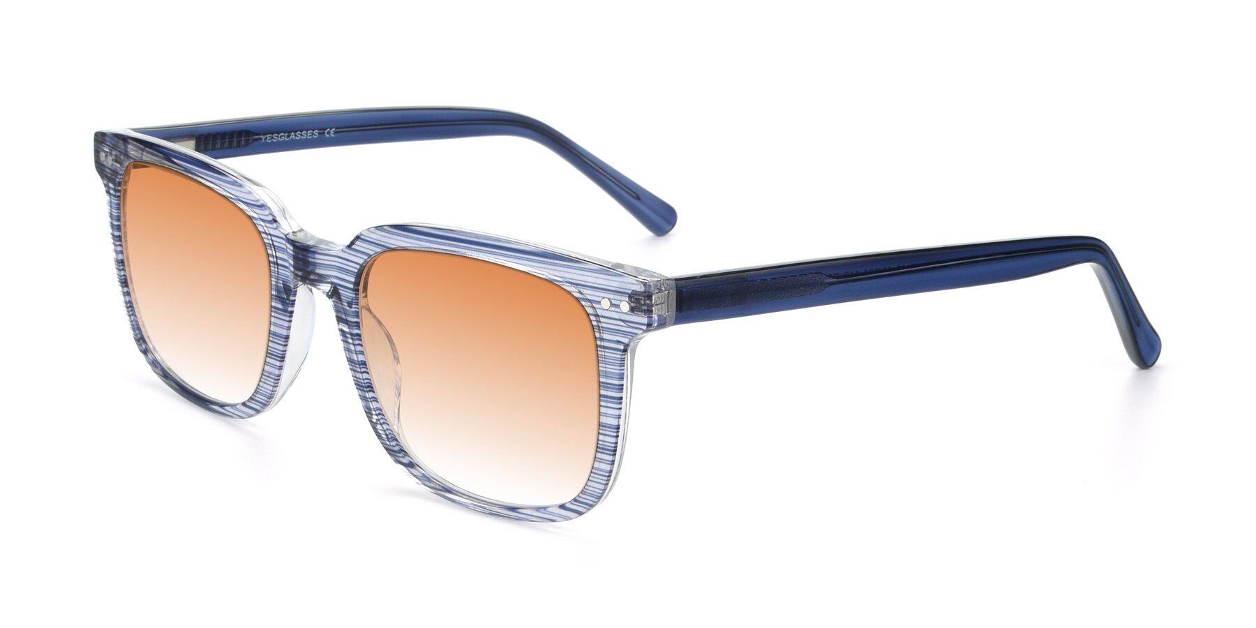 Angle of 17457 in Stripe Blue with Orange Gradient Lenses