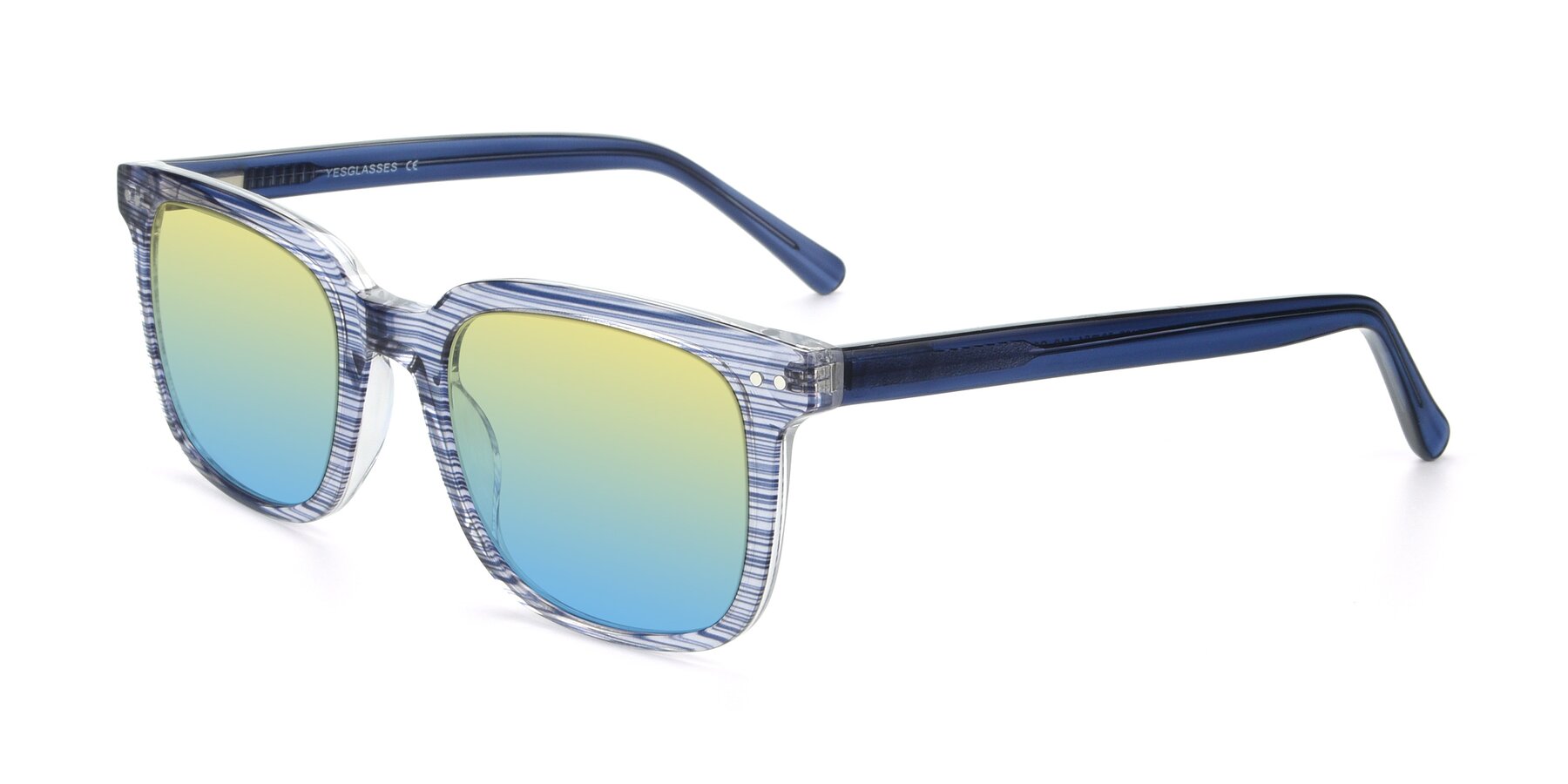 Angle of 17457 in Stripe Blue with Yellow / Blue Gradient Lenses