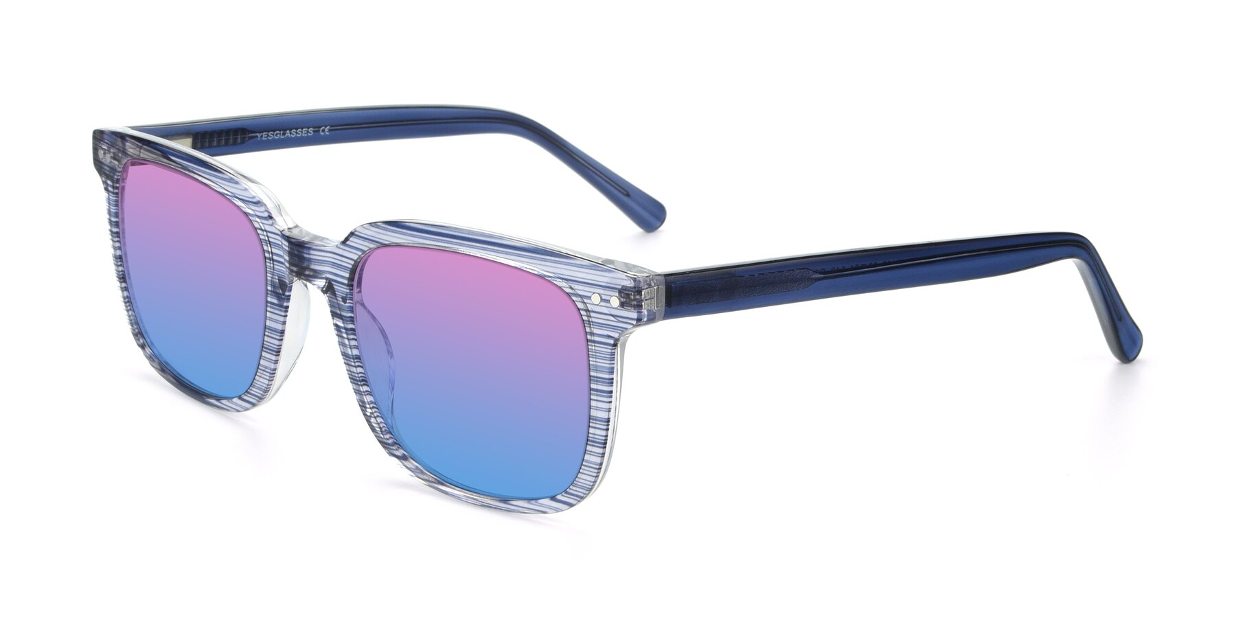 Angle of 17457 in Stripe Blue with Pink / Blue Gradient Lenses